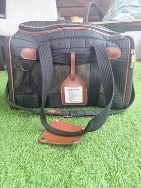 The Original Sherpa Bag Black & Brown Pet Carrier Travel Bag